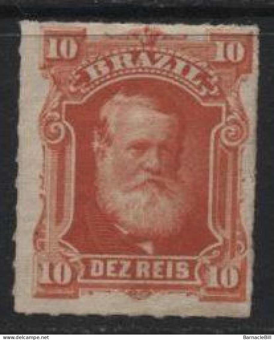 Brazil (52) 1878 Emperor Dom Pedro 10r. Red. Unused. Hinged. - Oblitérés