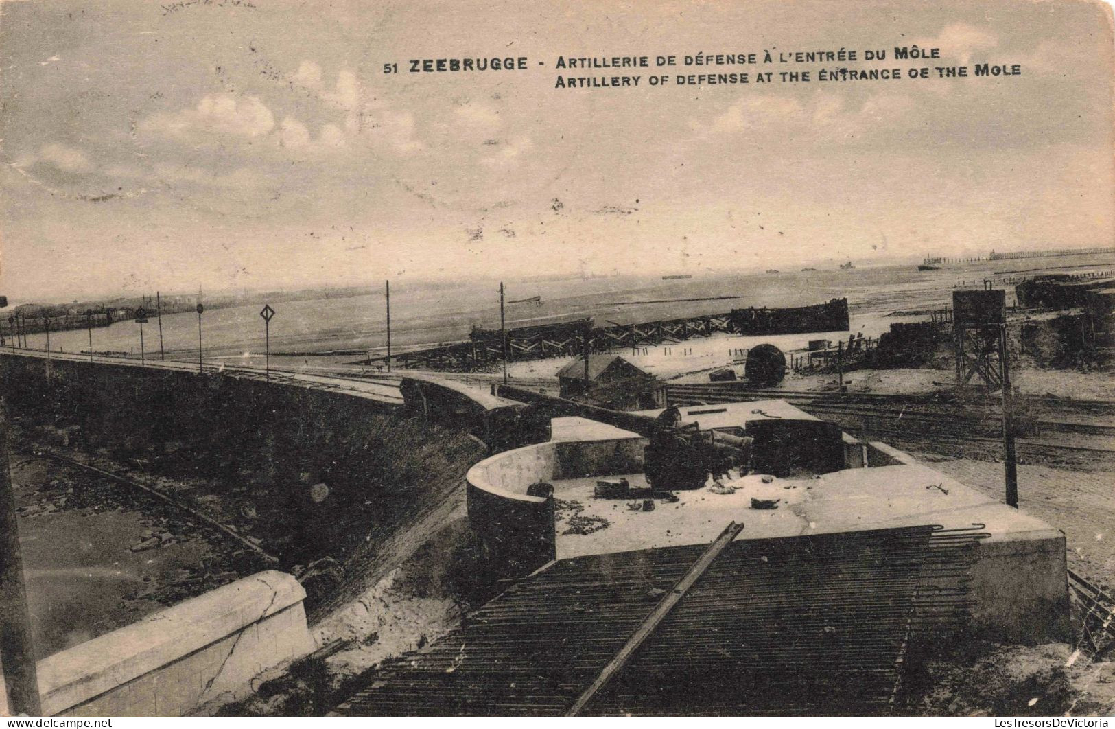 BELGIQUE - Zeebrugge - Artillerie De Défense à L'entrée Du Môle - Carte Postale Ancienne - Zeebrugge