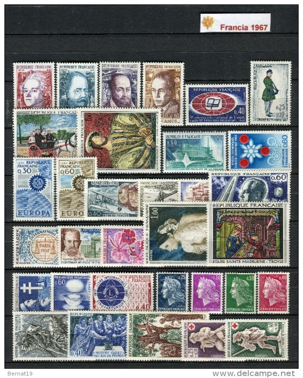 Francia 1967. Completo 33 S ** MNH. - 1960-1969