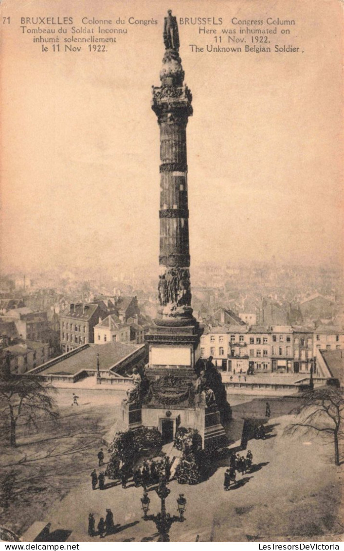 BELGIQUE - Bruxelles - Colonne Du Congrès - Tombeau Du Soldat Inconnu - Carte Postale Ancienne - Monuments, édifices