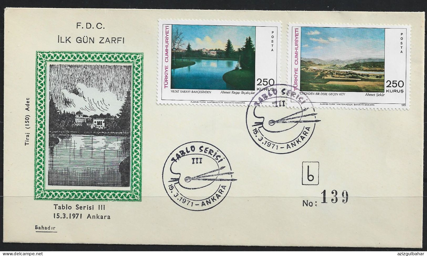 TURKEY -          1971 - PAINTINGS FDC - Cartas & Documentos