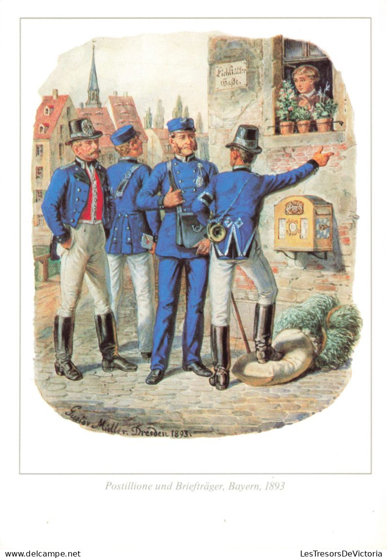 FANTAISIES - Hommes - Postillione Und Brieftrager - Colorisé - Carte Postale Ancienne - Männer