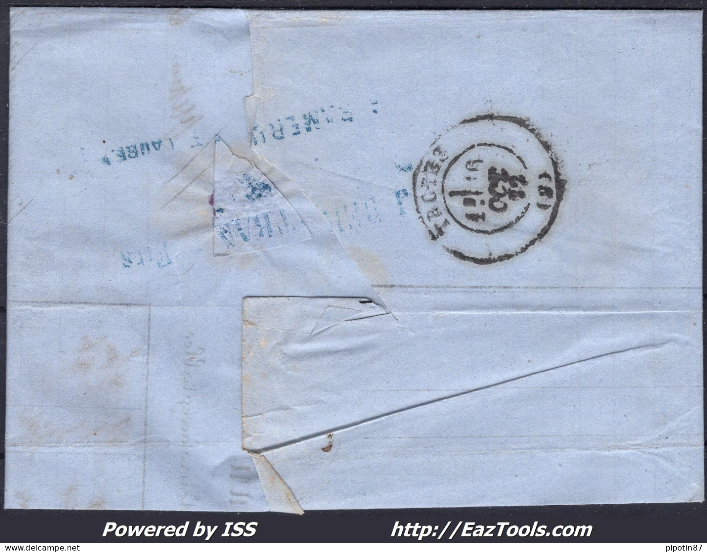 FRANCE N° 31 SUR LETTRE AVEC GC 3080 RAMERUPT AUBE + CAD DU 15/10/1872 - 1863-1870 Napoléon III Con Laureles