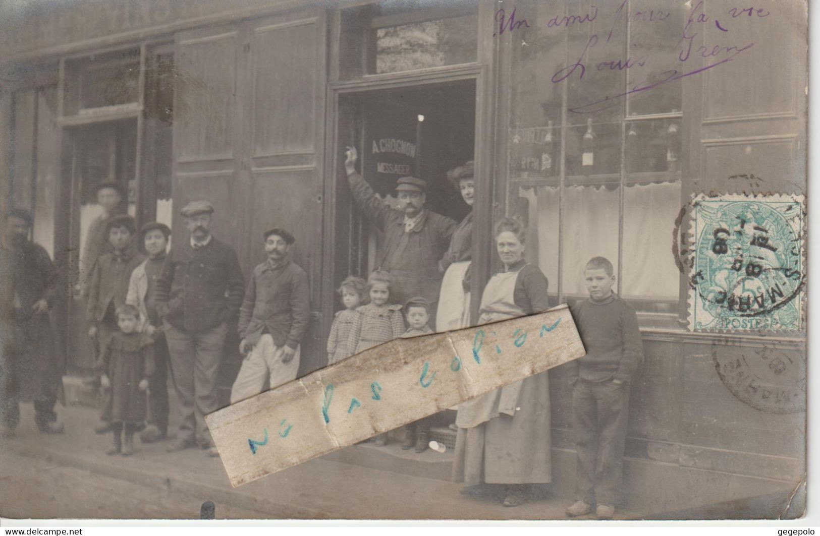 VILLIERS Sur MARNE - Café Maison A.CHOGNON - Messager   ( Carte Photo ) - Villiers Sur Marne