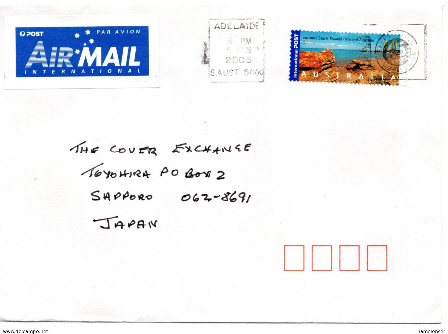 70609 - Australien - 2005 - $1,20 Entrance Beach EF A LpBf ADELAIDE - ... -> Japan - Storia Postale