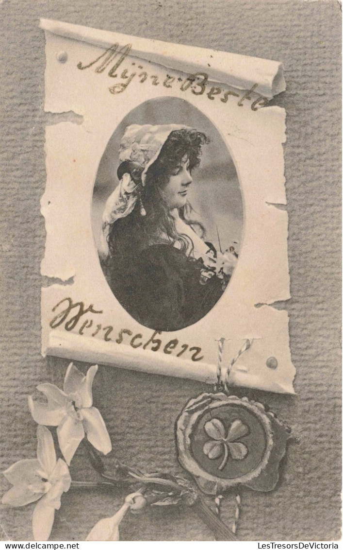 CARTE PHOTO - Portrait D'une Jeune Femme - Mÿne Beste Wenschen - Carte Postale Ancienne - Fotografie