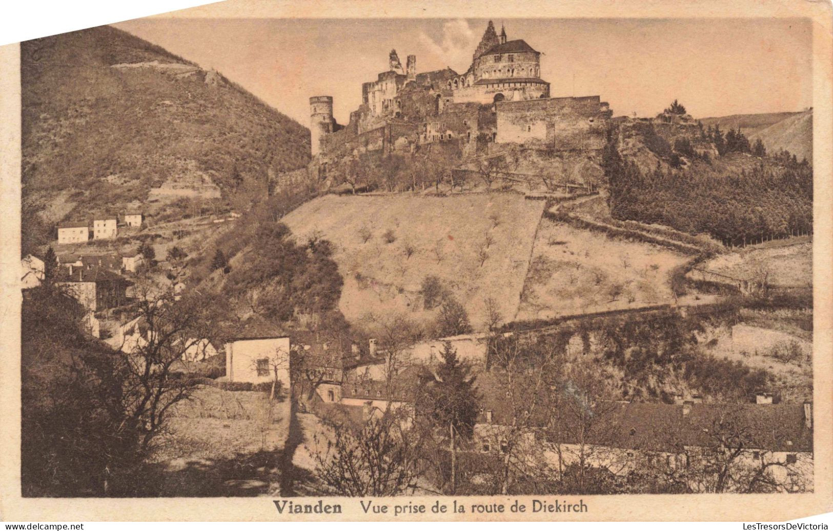 LUXEMBOURG - Vianden -  Vue Prise De La Route De Diekirch - Carte Postale Ancienne - Vianden