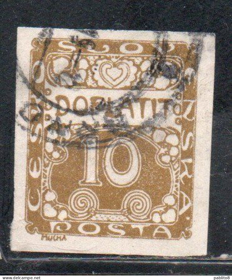 CZECH CECA CZECHOSLOVAKIA CESKA CECOSLOVACCHIA 1918 1920 POSTAGE DUE DOPLATIT 10h USED USATO OBLITERE' - Postage Due