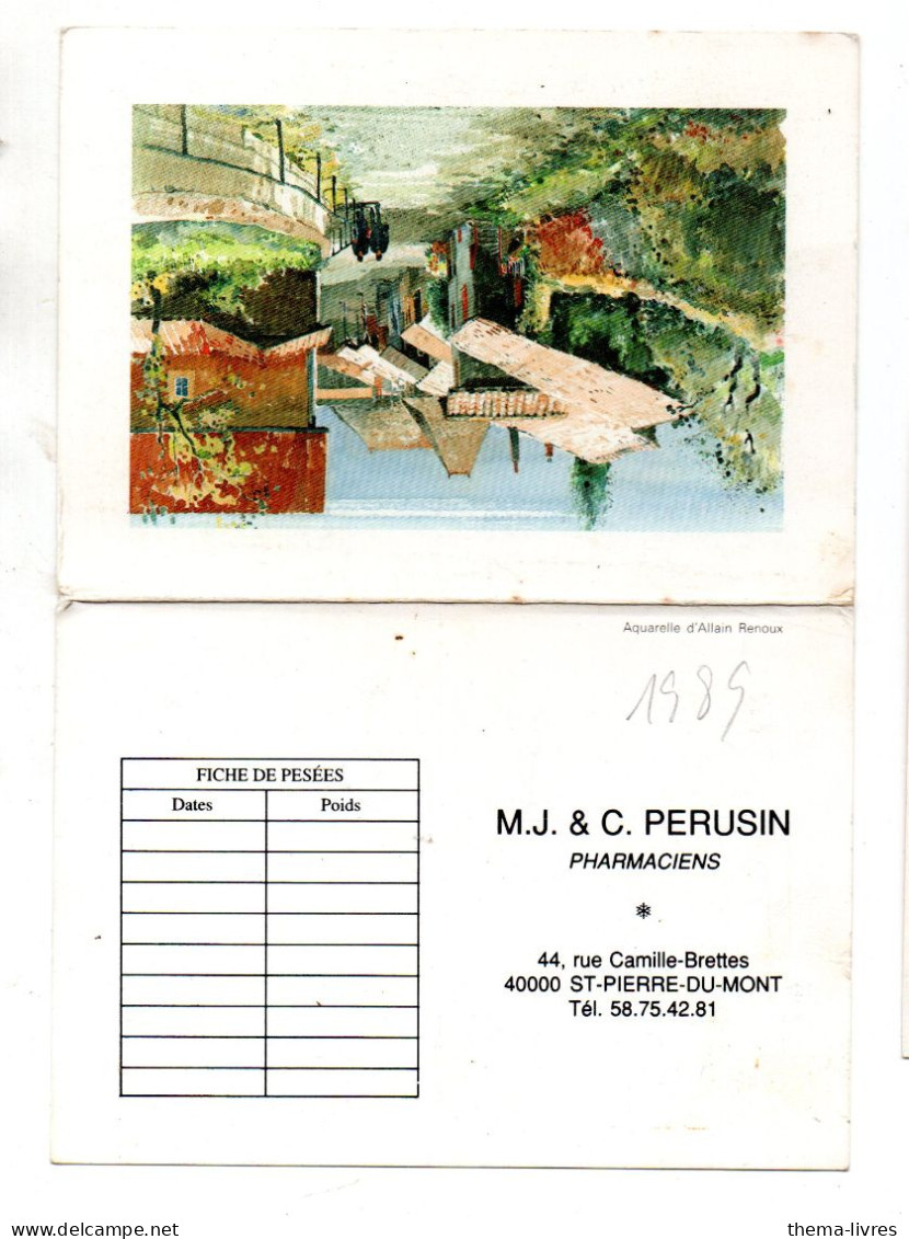 Saint PIerre Du Mont (.33) Calendrier 1989 PERUSIN Pharmacien  (PPP45302) - Small : 1981-90