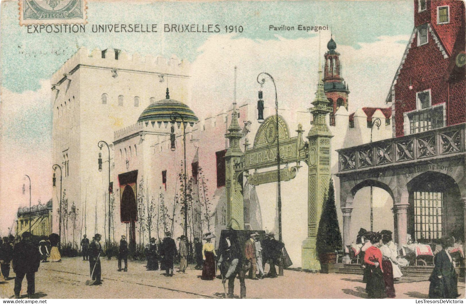 BELGIQUE - Bruxelles - Pavillon Espagnol - Colorisé - Animé - Carte Postale Ancienne - Expositions Universelles