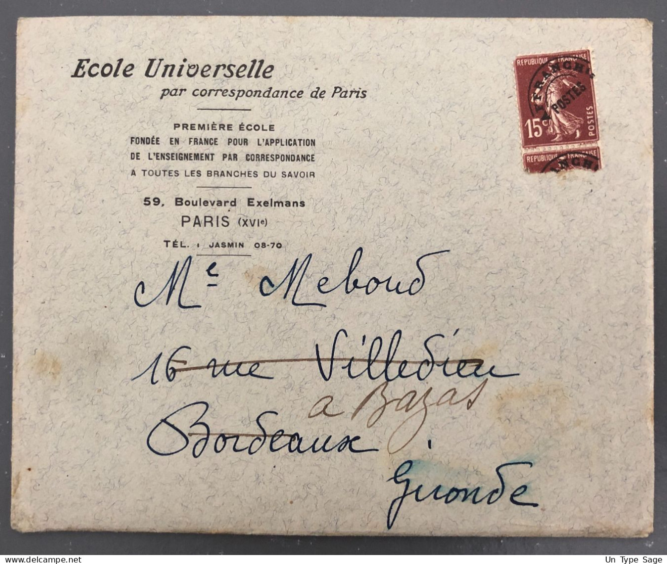 France, Préoblitéré Sur Enveloppe - (B2369) - 1893-1947