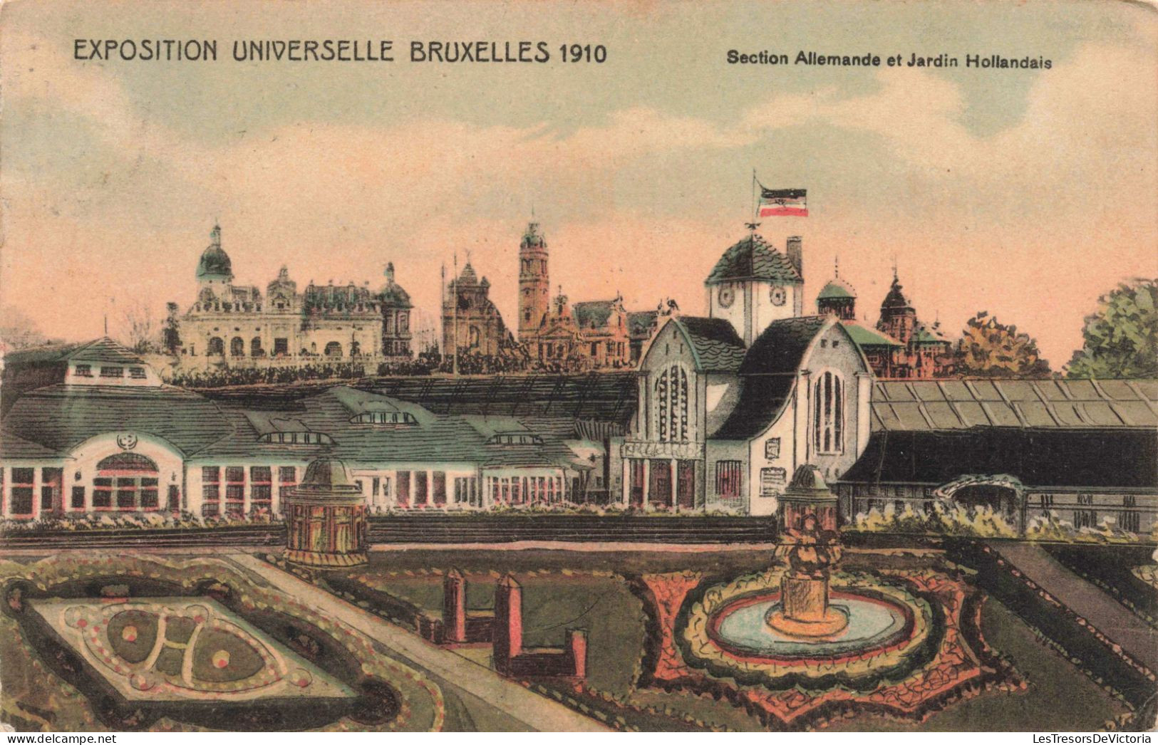 BELGIQUE - Bruxelles - Section Allemande Et Jardin Hollandais - Colorisé - Carte Postale Ancienne - Expositions Universelles