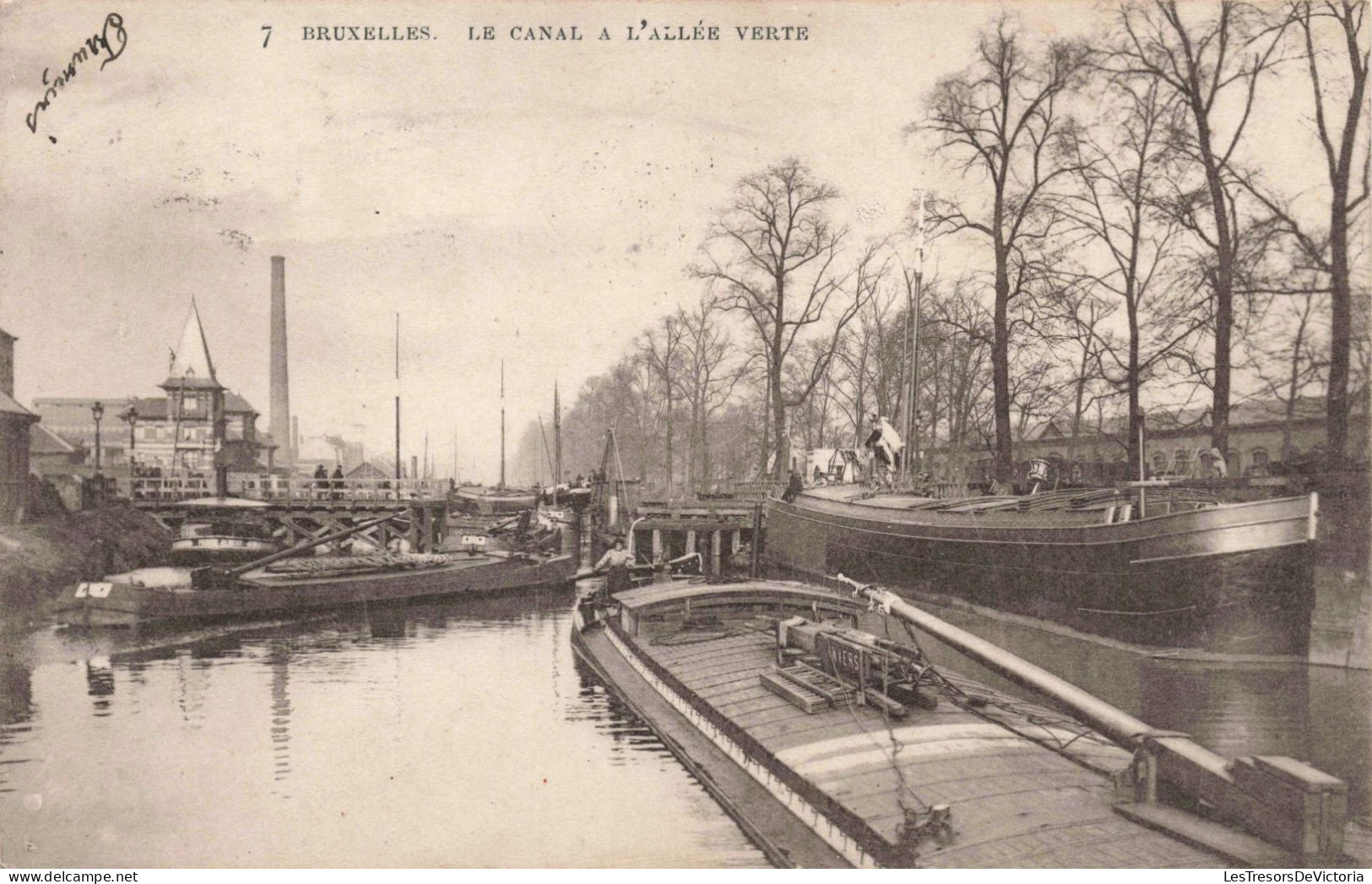 BELGIQUE - Bruxelles - Le Canal à L'Allée Verte - Carte Postale Ancienne - Places, Squares