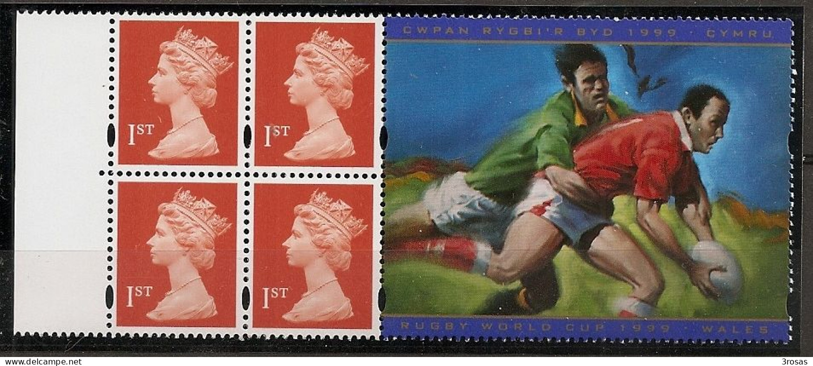 Grand-Bretagne Great Britain Machin 1st With Label Rugby - Unused Stamps