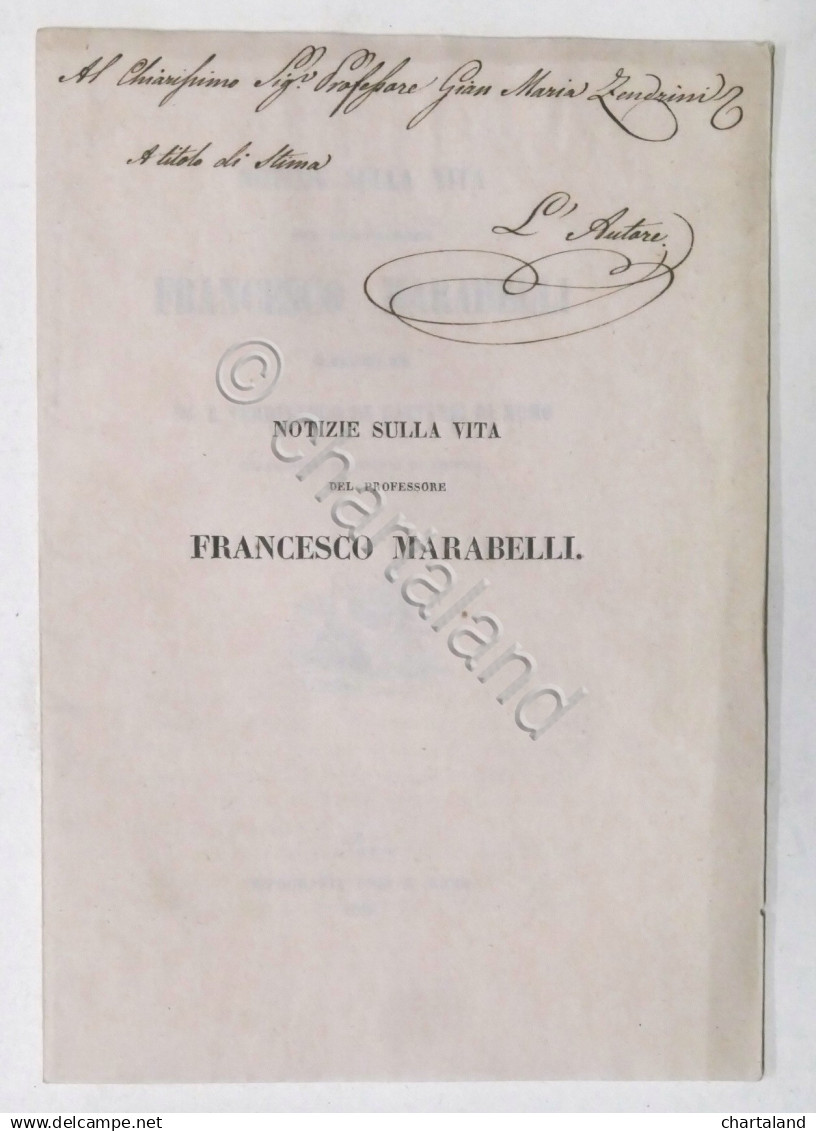 De Cattanei Di Momo - Notizie Sulla Vita Del Professore Francesco Marabelli 1846 - Altri & Non Classificati