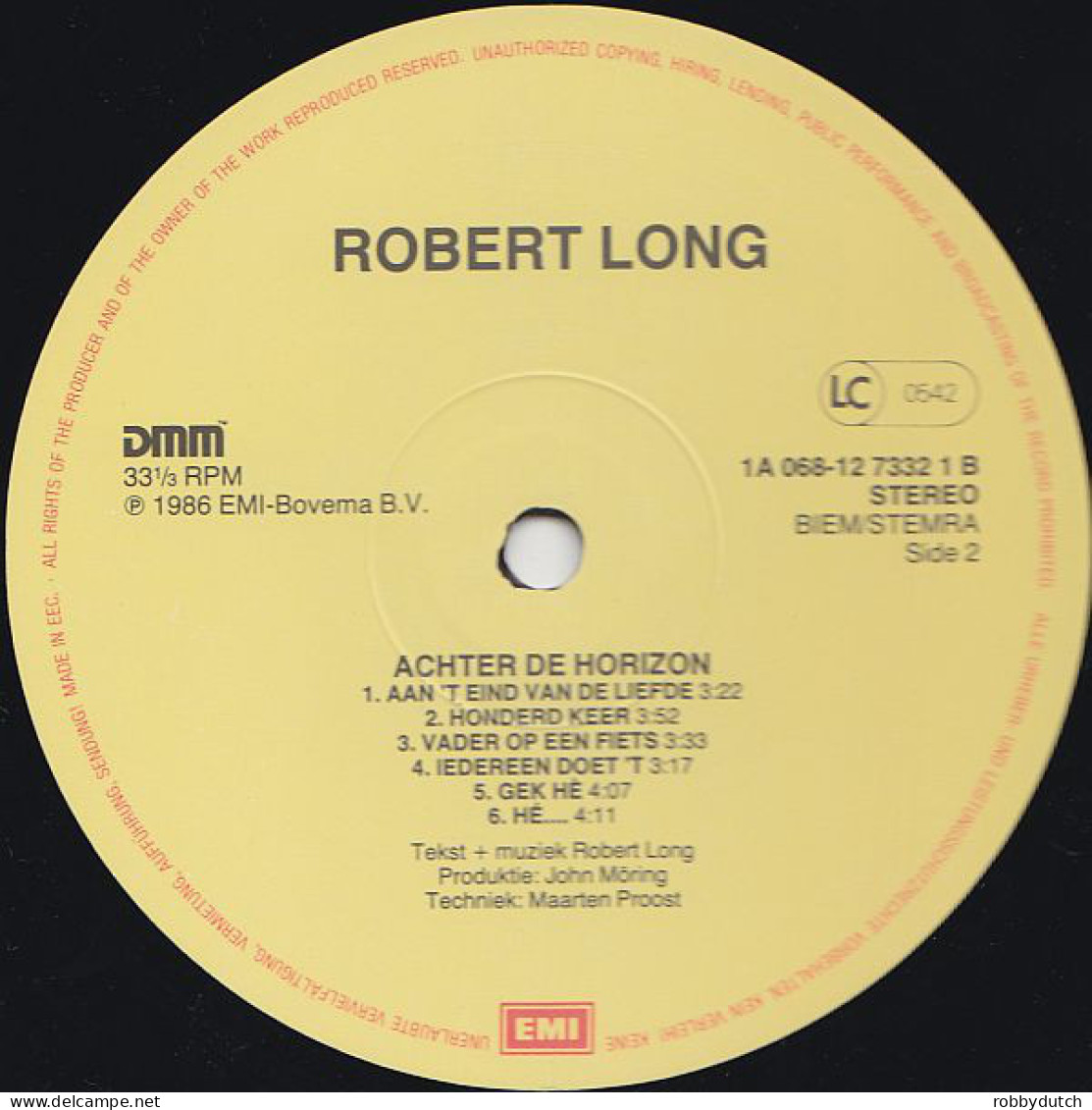* LP *  ROBERT LONG - ACHTER DE HORIZON (Holland 1986) - Other - Dutch Music