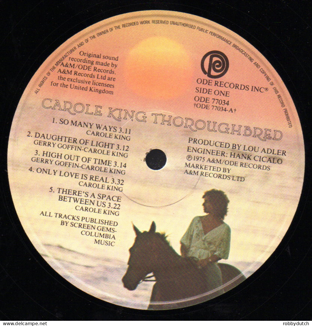 * LP *  CAROLE KING - THOROUGHBRED (USA 1975 EX) - Country Et Folk