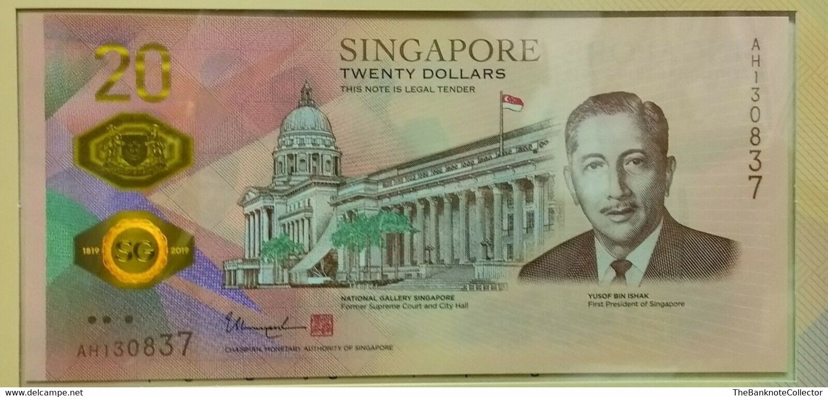 Singapore 20 Dollars 2019 Commemorative Polymer Issue  P-new UNC - Singapour