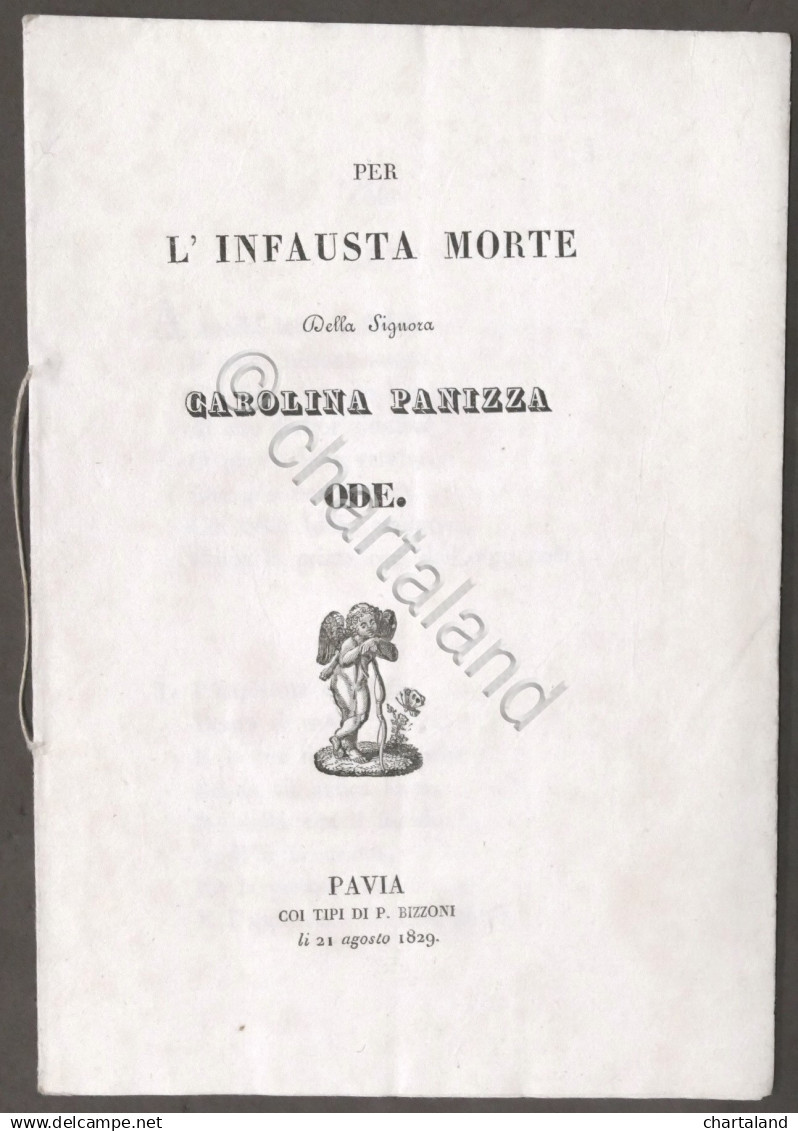 Carati - Per L'infausta Morte Della Signora Carolina Panizza - Ode - 1829 Pavia - Altri & Non Classificati