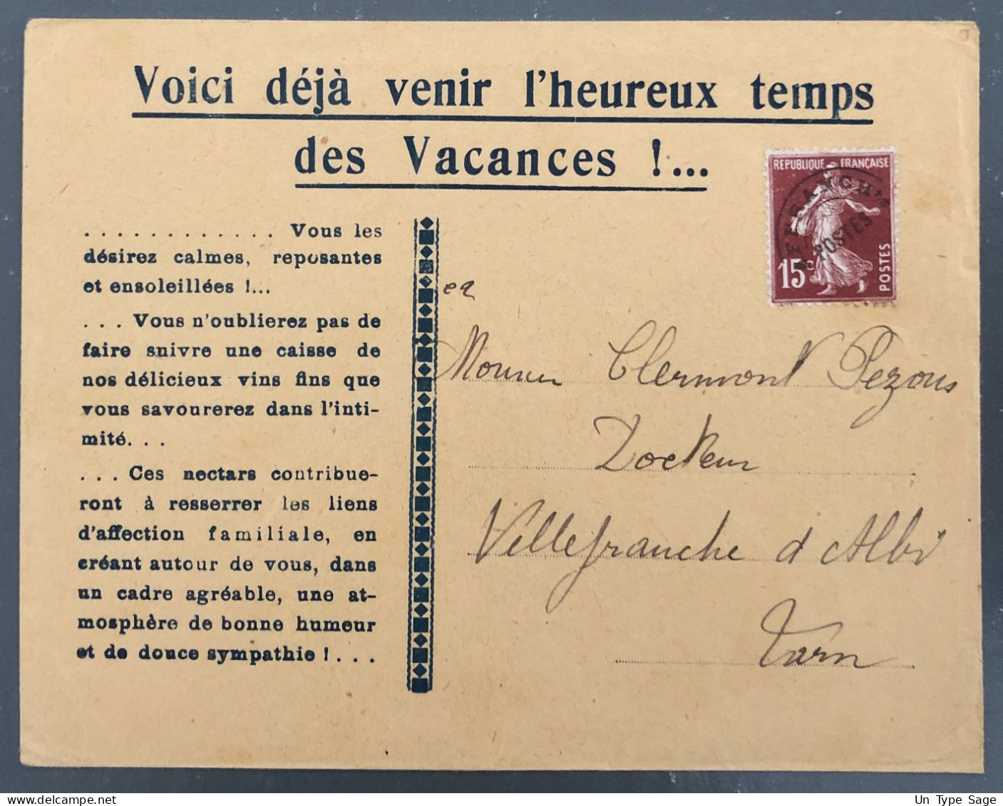 France, Préoblitéré Sur Enveloppe - (B2441) - 1893-1947