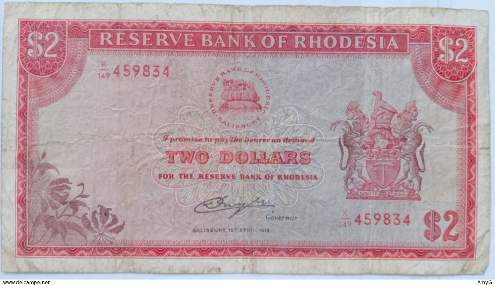 1979 RHODESIA  $2 Note ( Vf ) - Other - Africa