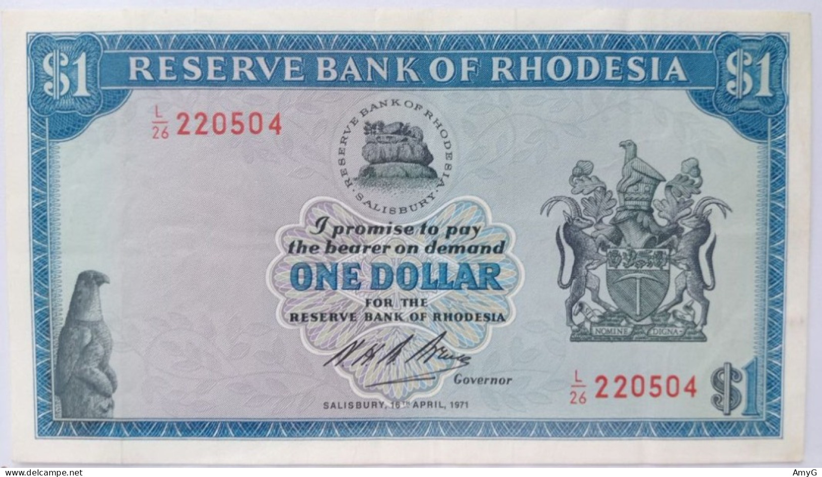 1971 RHODESIA  $1 Note ( EF+) - Other - Africa