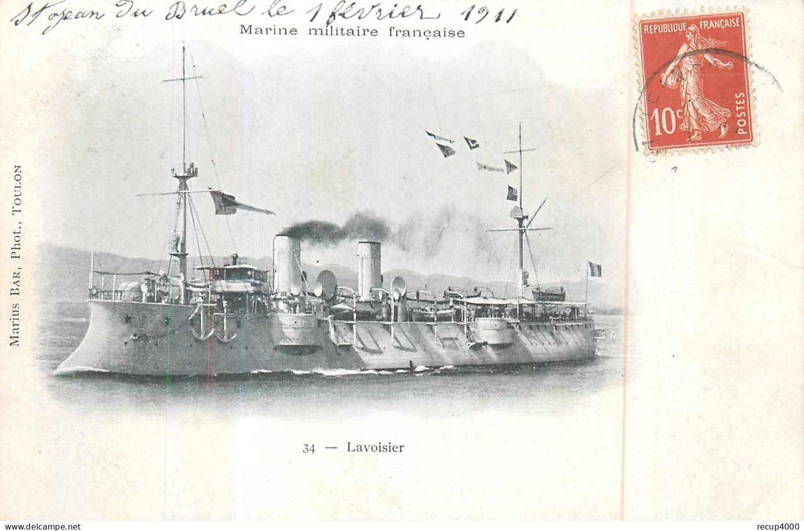 MILITARIA Marine Militaire Française  LAVOISIER 2scans - Bateaux