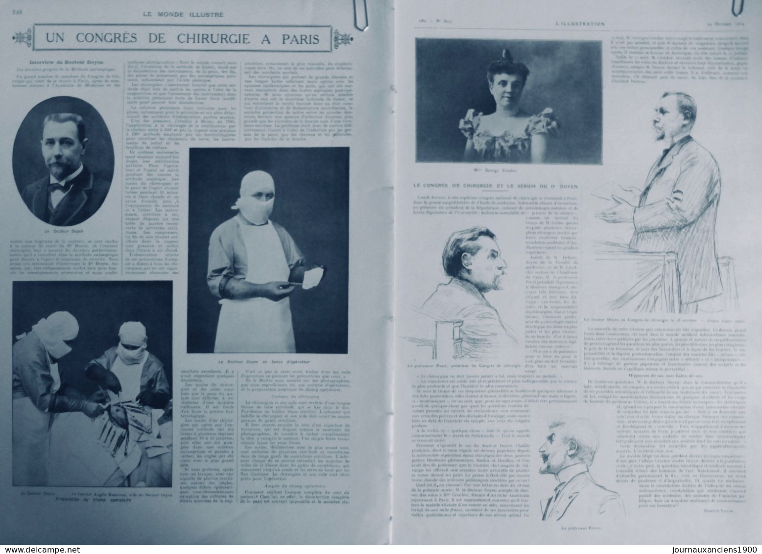 1904 CHIRURGIE MEDECINE DOCTEUR DOYEN POIRIER POZZI  2 JOURNAUX ANCIENS - Ohne Zuordnung