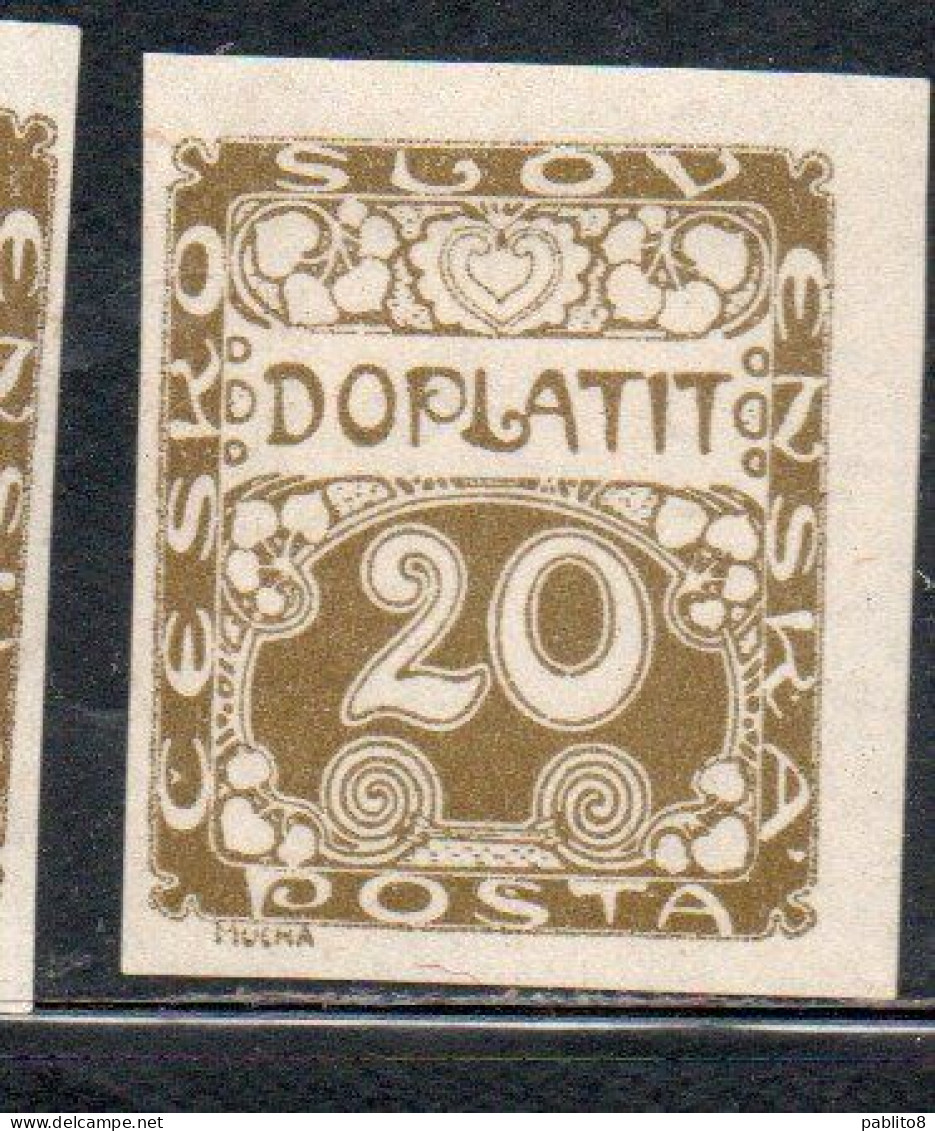 CZECH CECA CZECHOSLOVAKIA CESKA CECOSLOVACCHIA 1918 1920 POSTAGE DUE DOPLATIT 20h MH - Postage Due