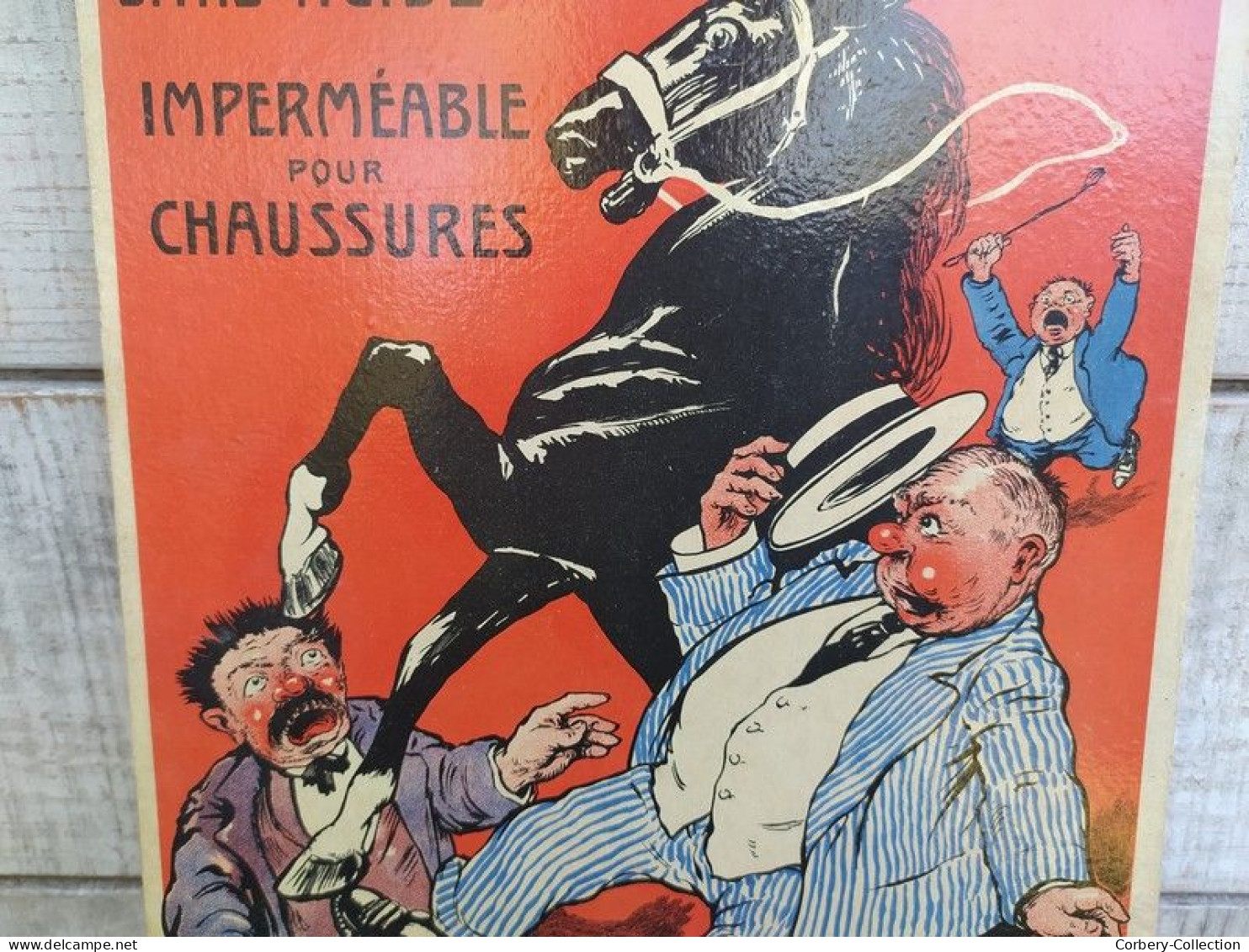 Ancien Carton Publicitaire Cirage Crême Cheval Noir Début XXème - Pappschilder