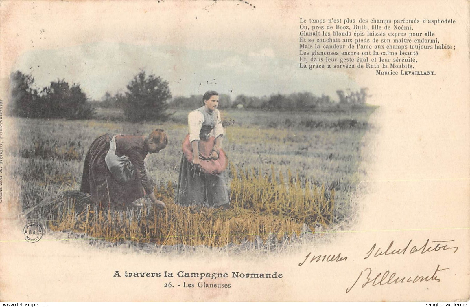 CPA 14 A TRAVERS LA CAMPAGNE NORMANDE / LES GLANEUSES / Cpa Rare - Other & Unclassified