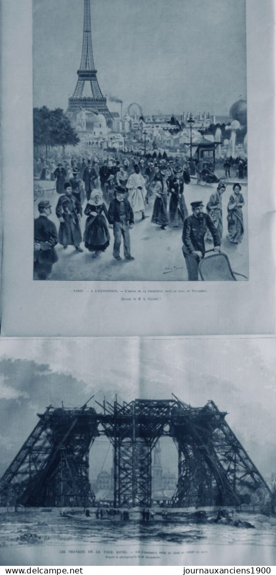 1888 1900 TOUR EIFFEL TROCADERO 2 JOURNAUX ANCIENS - Zonder Classificatie