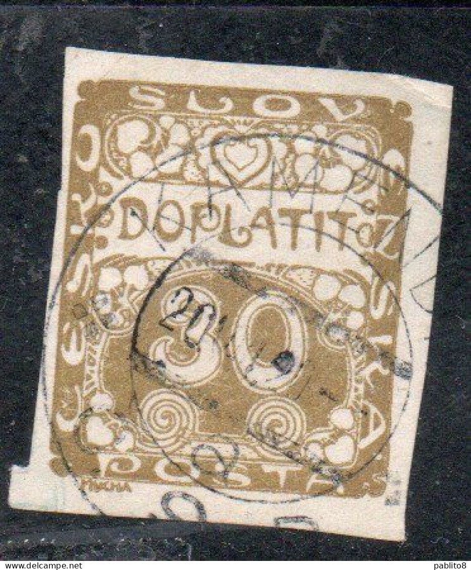 CZECH CECA CZECHOSLOVAKIA CESKA CECOSLOVACCHIA 1918 1920 POSTAGE DUE DOPLATIT 30h USED USATO OBLITERE' - Portomarken