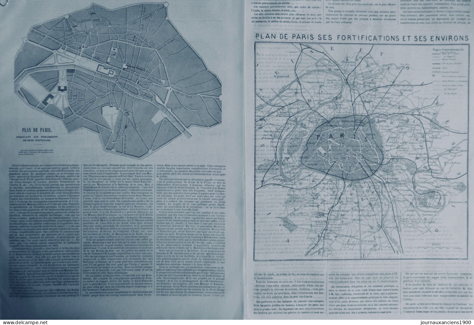 1843 PARIS PLAN FORTIFICATIONS 2 JOURNAUX ANCIENS - Sin Clasificación