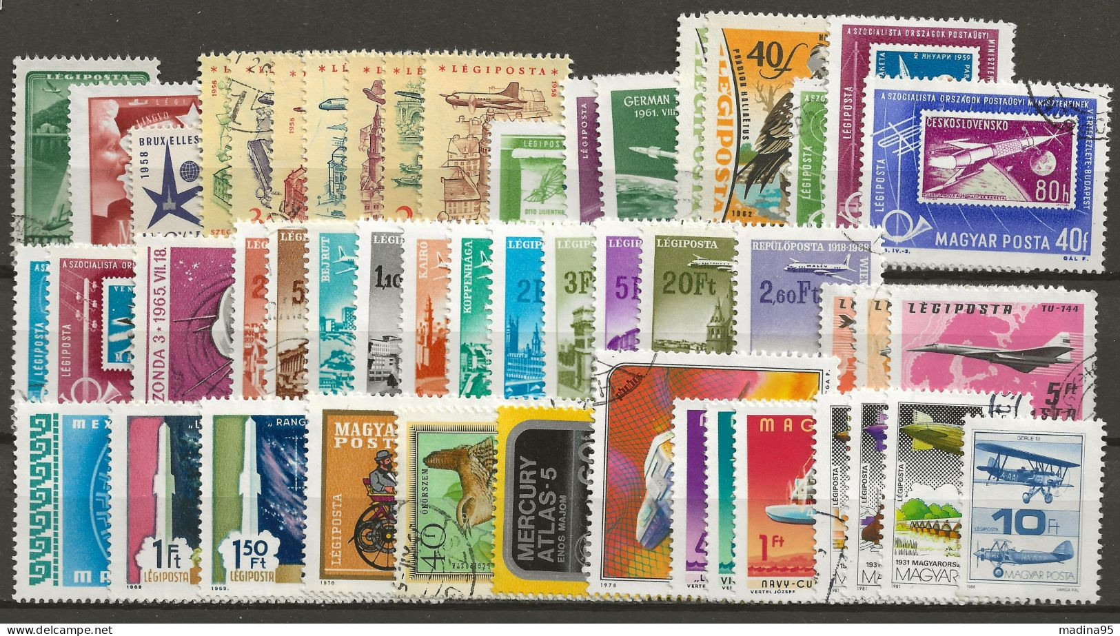HONGRIE: Obl., PA N° YT 64 à 462, Ens. De 49 Tp Obl. Diff., TB - Used Stamps