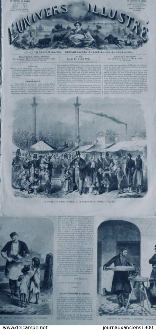 1861 PARIS FOIRE AUX PAINS D EPICE 2 JOURNAUX ANCIENS - Sin Clasificación