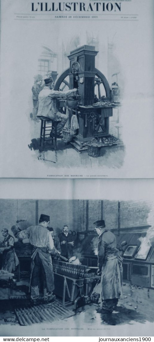 1895 FABRICATION MONNAIE PRESSE MONETAIRE 2 JOURNAUX ANCIENS - Zonder Classificatie