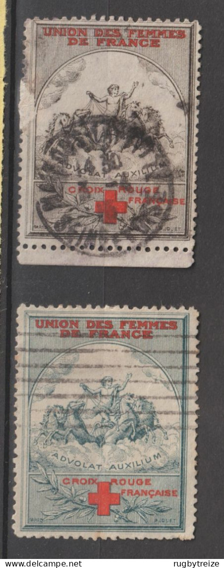 7041 LOT DE 2 VIGNETTES VIGNETTE UNION DES FEMMES DE FRANCE RED CROSS CROIX ROUGE WW1 - Rotes Kreuz