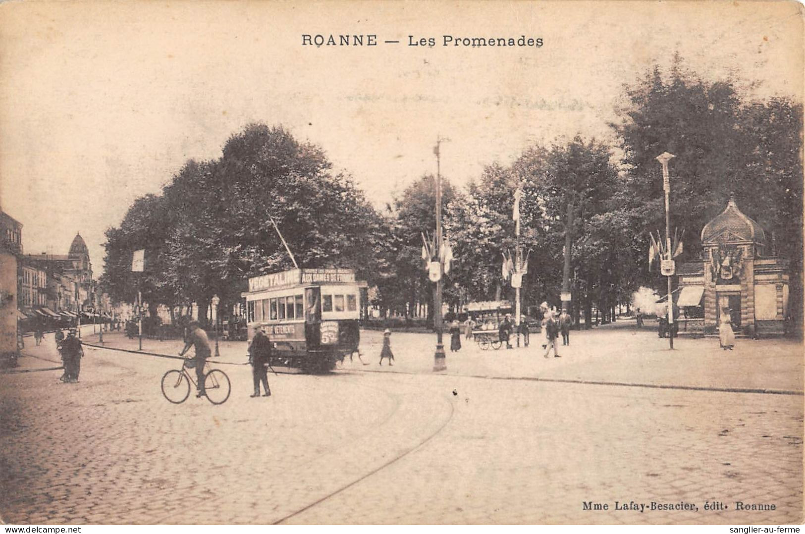 CPA 42 ROANNE / LES PROMENADES / TRAMWAY - Altri & Non Classificati