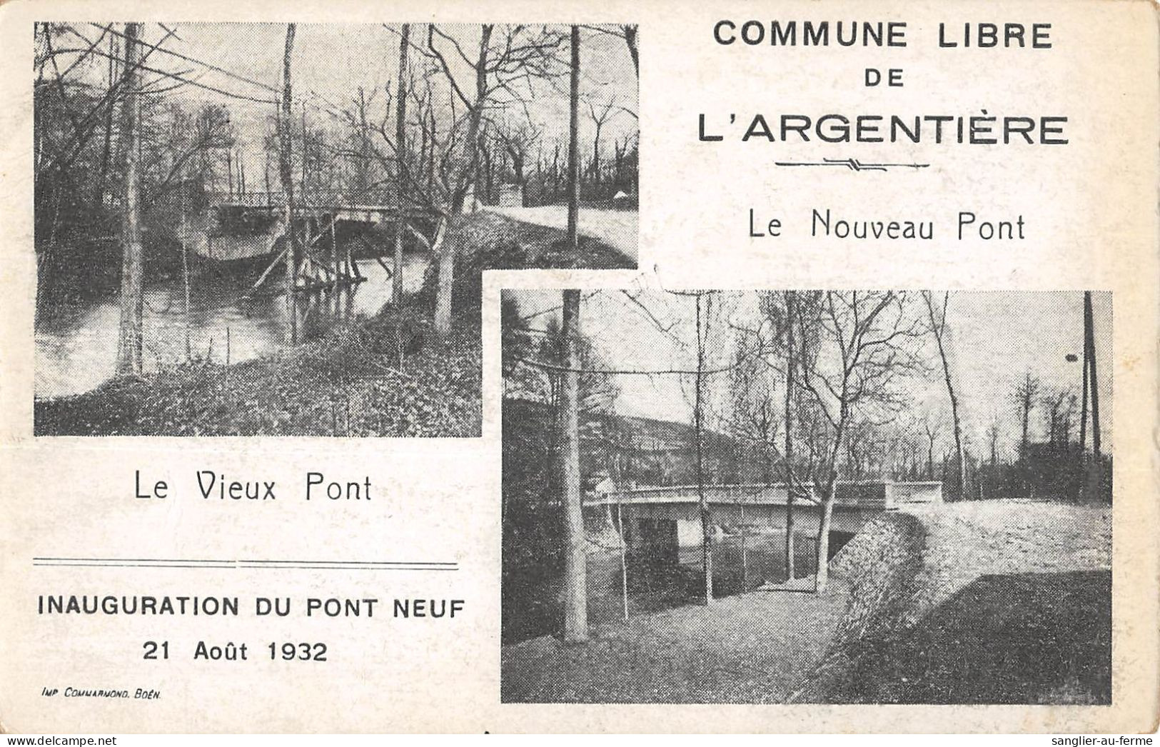 CPA 42 COMMUNE LIBRE DE L'ARGENTIERE / LE NOUVEAU PONT - Autres & Non Classés