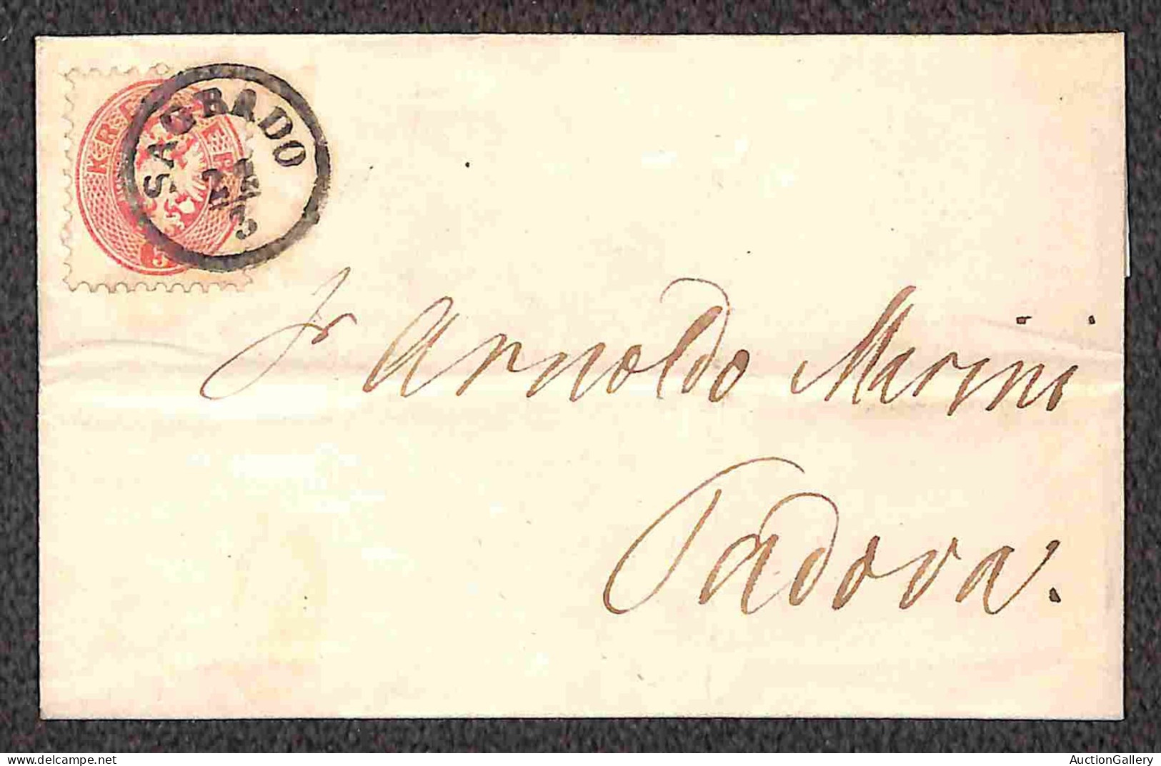 Antichi Stati Italiani - Lombardo Veneto - Territori Italiani D'Austria - Sagrado - 1866/1867 - Due Lettere Per Padova E - Andere & Zonder Classificatie