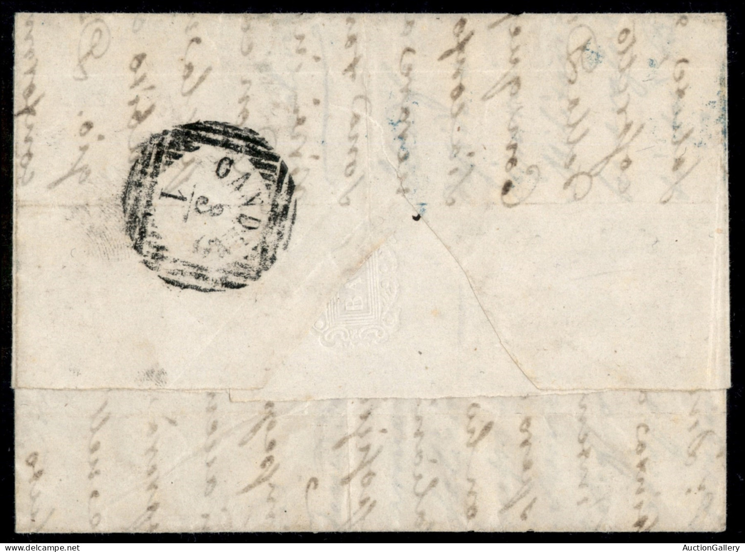 Antichi Stati Italiani - Modena - 40 Cent (10) Isolato Su Letterina Da Modena A Gandino Del 1.1.1856 - Corto In Basso - Altri & Non Classificati