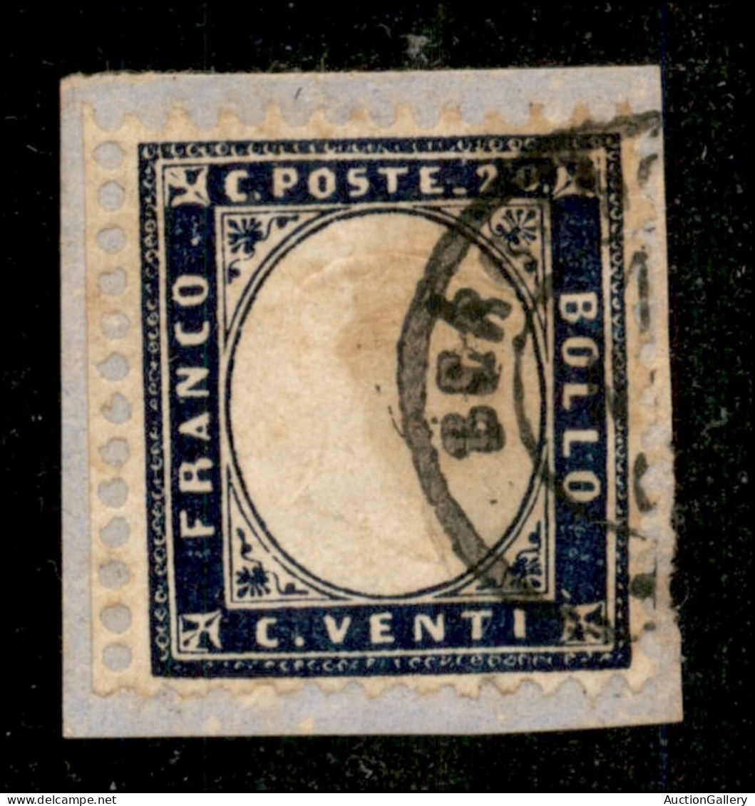 Regno - Vittorio Emanuele II - 20 Cent (2) Bordo Foglio - Usato A Bergamo Su Piccolo Frammento - Autres & Non Classés