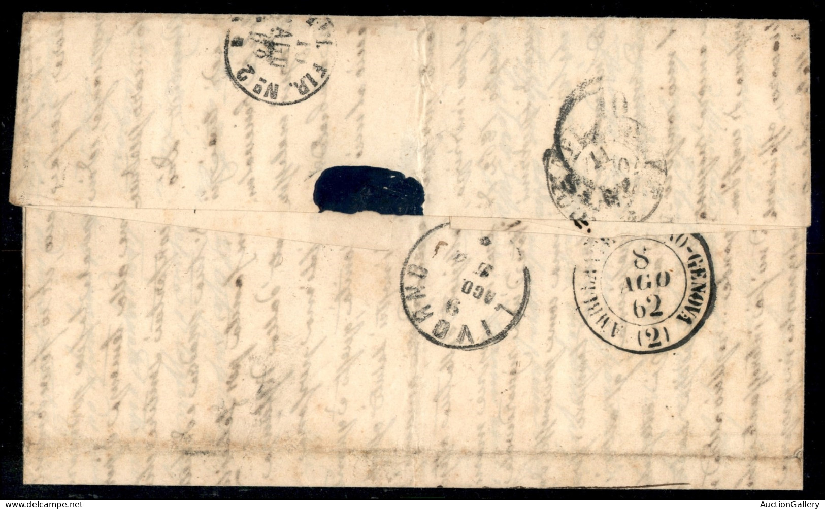 Regno - Vittorio Emanuele II - 20 Cent (2) Bordo Foglio - Lettera Da Asti A Acquapendente Del 8.8.62 - Tassata - Otros & Sin Clasificación