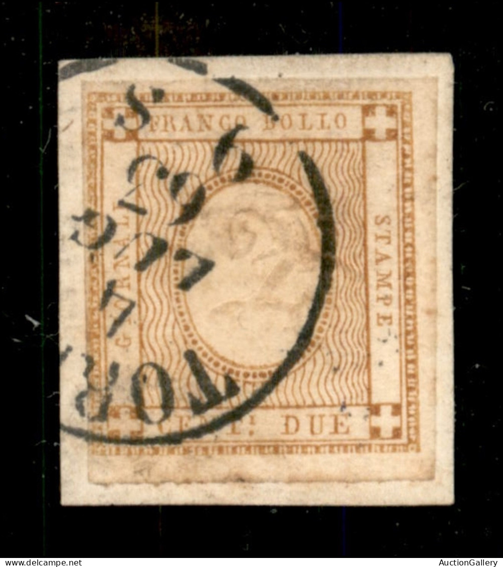 Regno - Vittorio Emanuele II - 1862 - 2 Cent (10) Usato Su Piccolo Frammento - Margini Completi - Andere & Zonder Classificatie