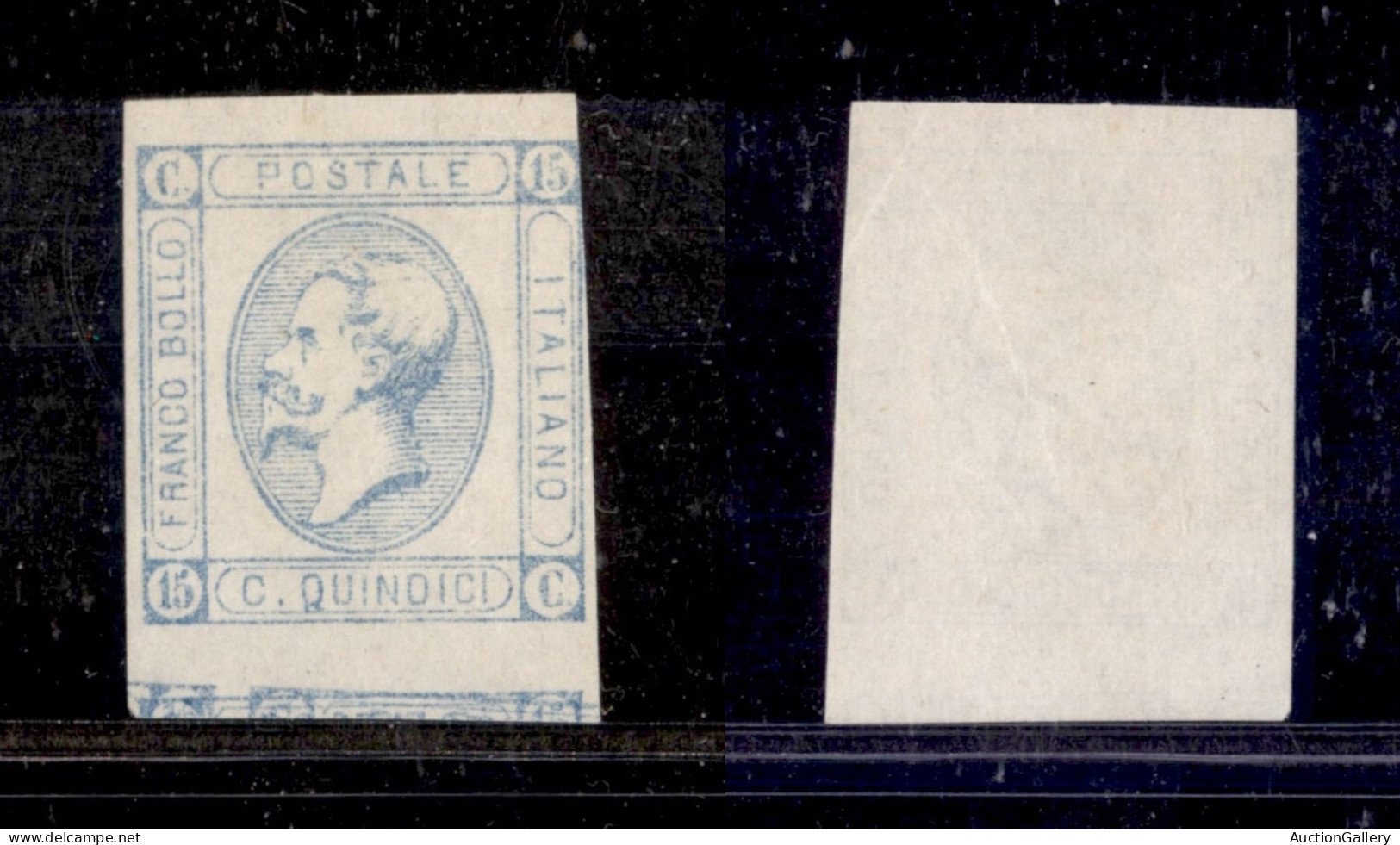 Regno - Vittorio Emanuele II - 1863 - Litografico - Resti Di Stampa - 15 Cent Celeste Chiaro (12) Senza Gomma - Toccato  - Andere & Zonder Classificatie