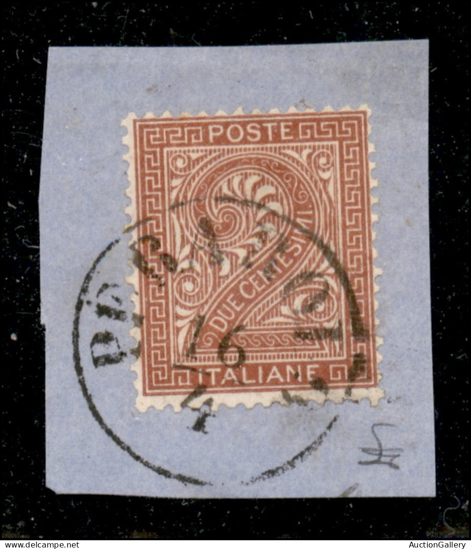 Regno - Vittorio Emanuele II - Perarolo 16/4 (P.ti 6/8) - 2 Cent (15) Su Frammento - Other & Unclassified