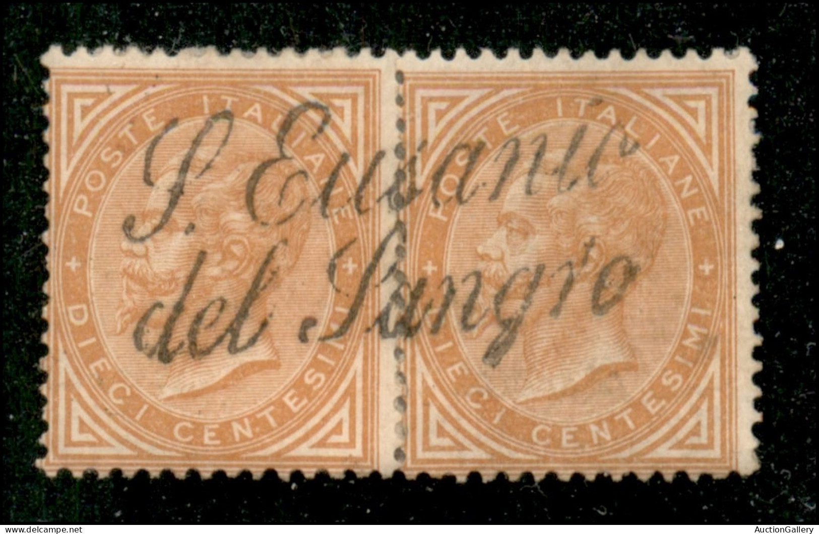 Regno - Vittorio Emanuele II - S. Eusanio Del Sangro - Coppia Del 10 Cent Torino (17) - Fiecchi - Other & Unclassified