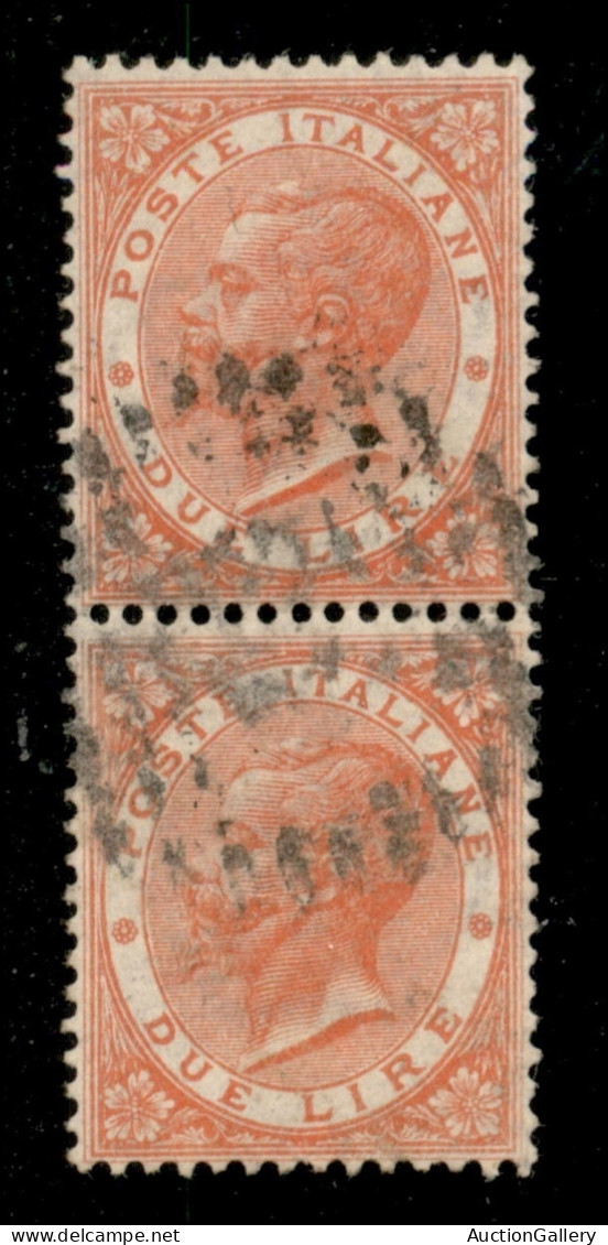 Regno - Vittorio Emanuele II - 1866 – 2 Lire Torino (T22) – Coppia Verticale Usata (350) - Andere & Zonder Classificatie