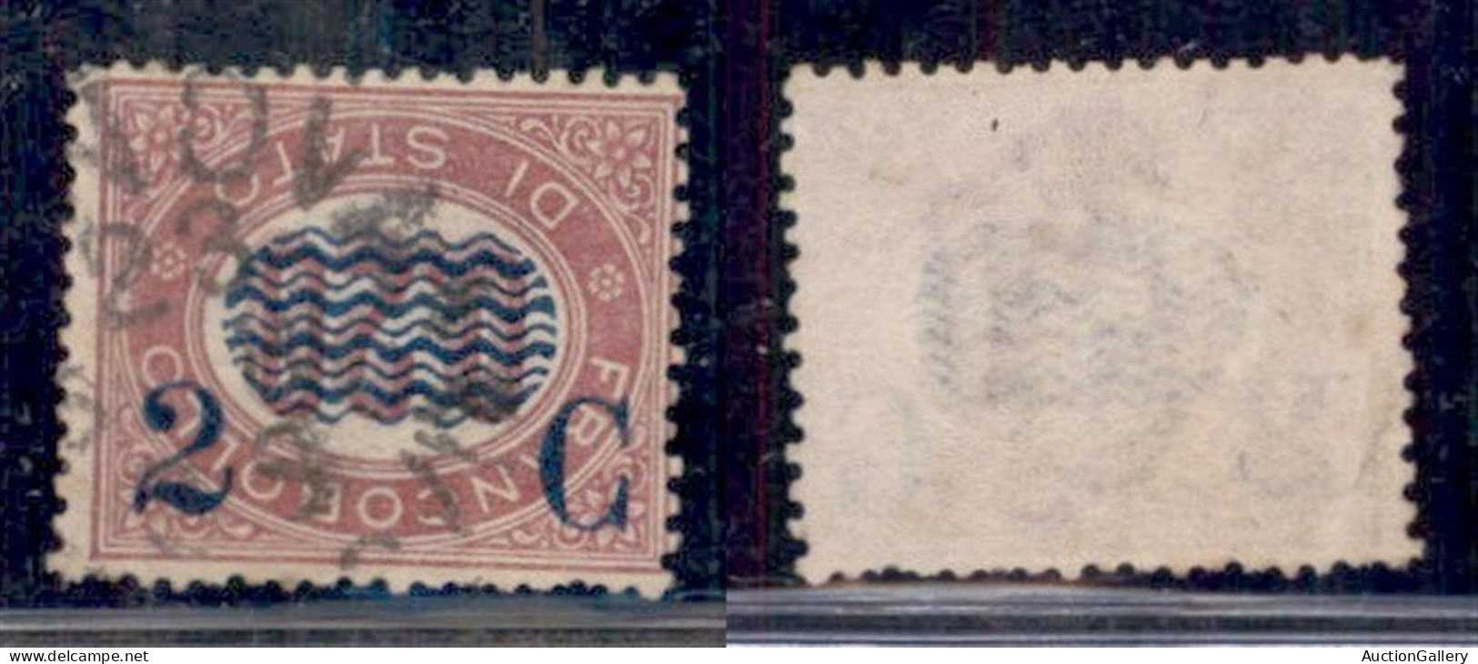 Regno - Vittorio Emanuele II - 1878 - 2 Cent Su 0,20 (31b) Con Soprastampa Capovolta - Usato - Dentellatura Carente In B - Autres & Non Classés
